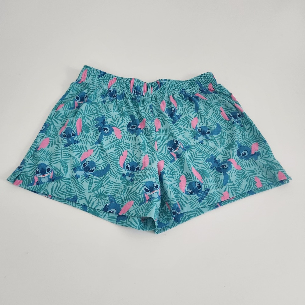 Disney Lilo & Stitch Tropical Teal Pajama Shorts Womens Size XS Sleepwear